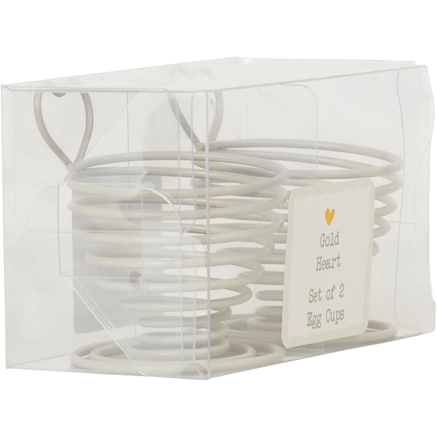 Set of 2 Hearts Egg Cups - Cream Image 5