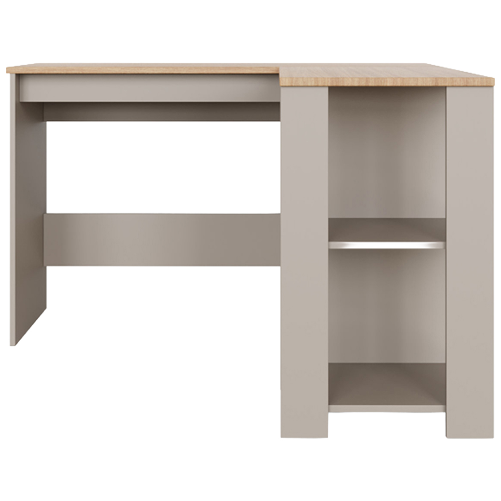 GFW Lancaster 2 Shelf Corner Computer Desk Grey Image 3
