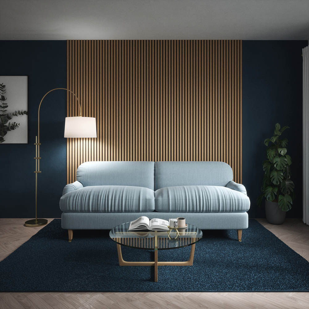 Kraus Easy Living Medium Oak Acoustic Slat Wall Panel 240 x 60cm 5 Pack Image 3