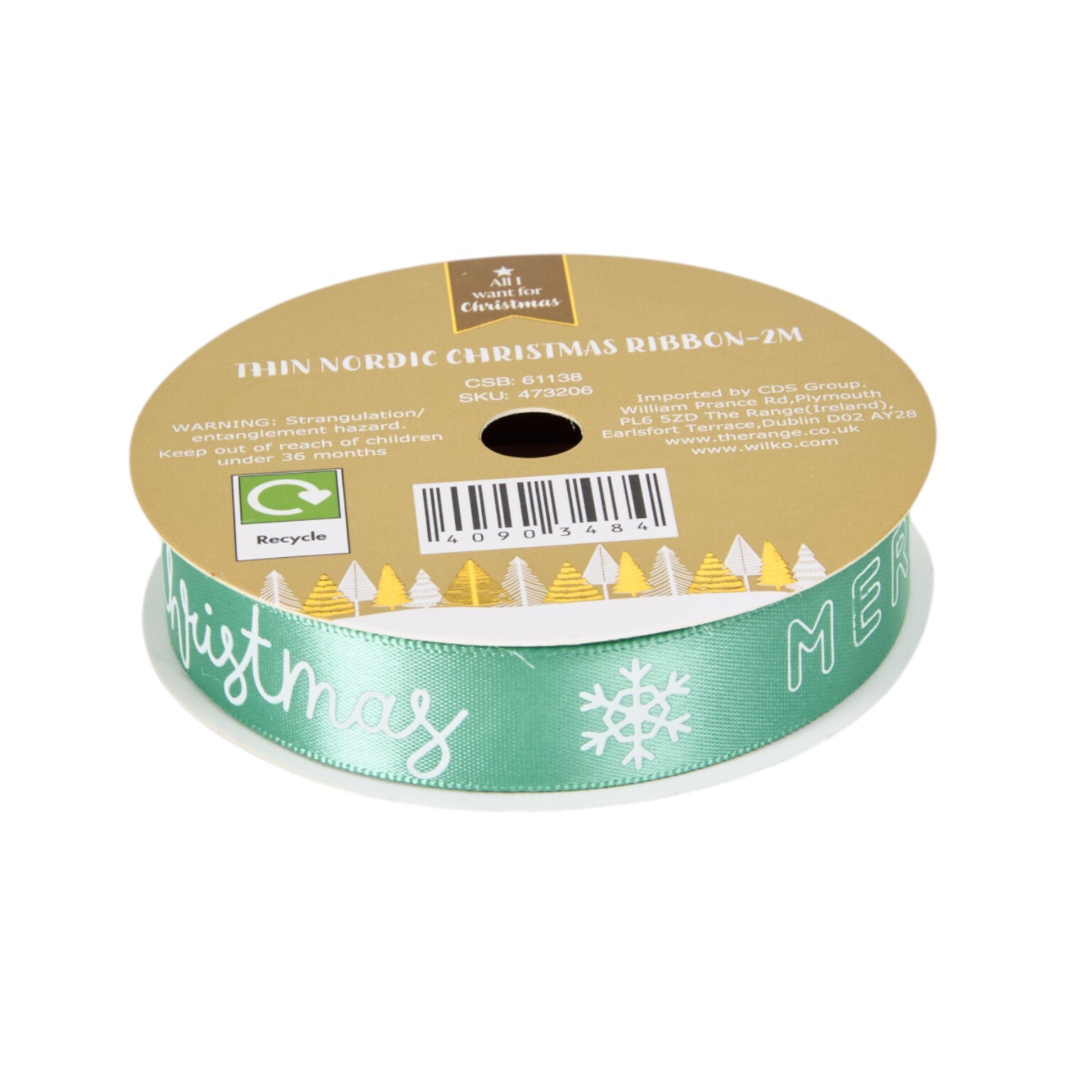 Thin Nordic Christmas Ribbon Image 5
