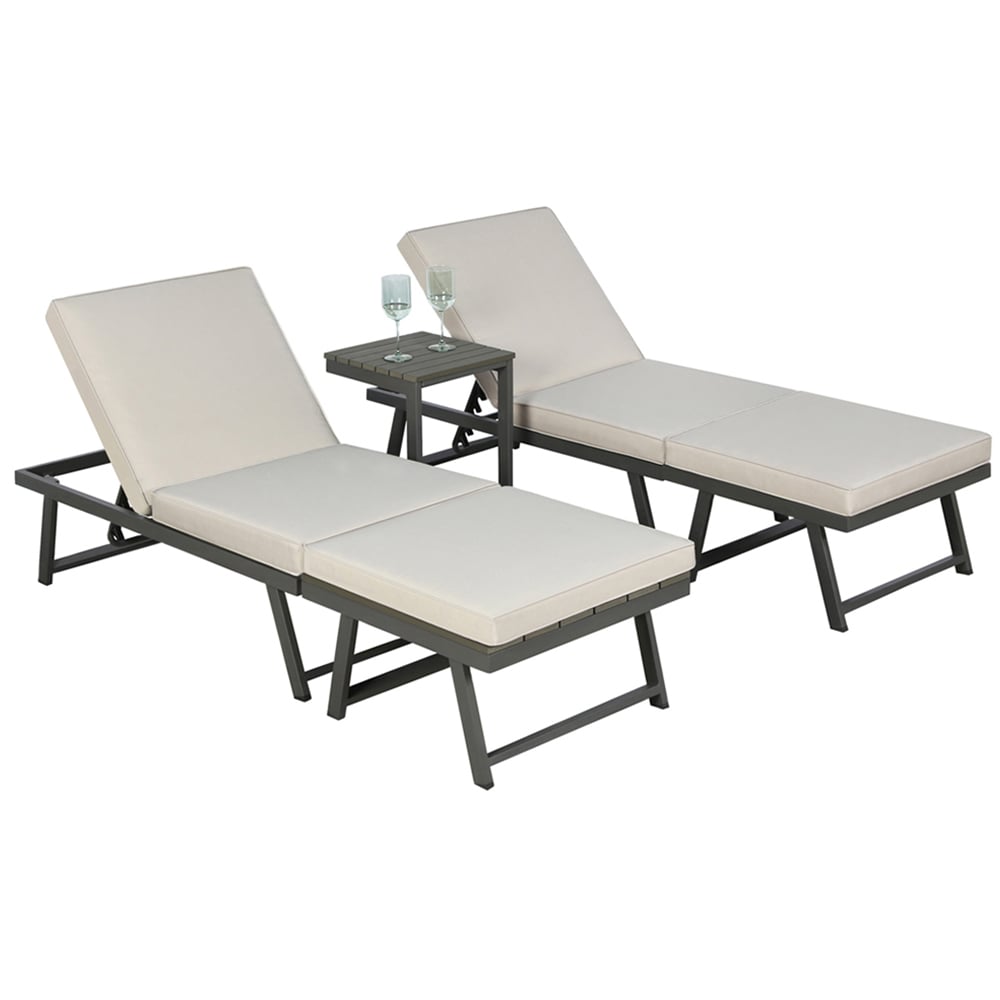 Home Garden Direct Monaco 4 Seater Grey Lounge Corner Sofa Set Image 3