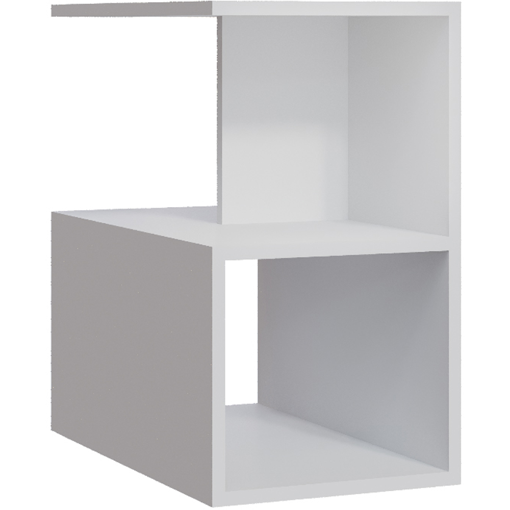 Decorotika Lermon 2 Shelf White Side Table Image 2