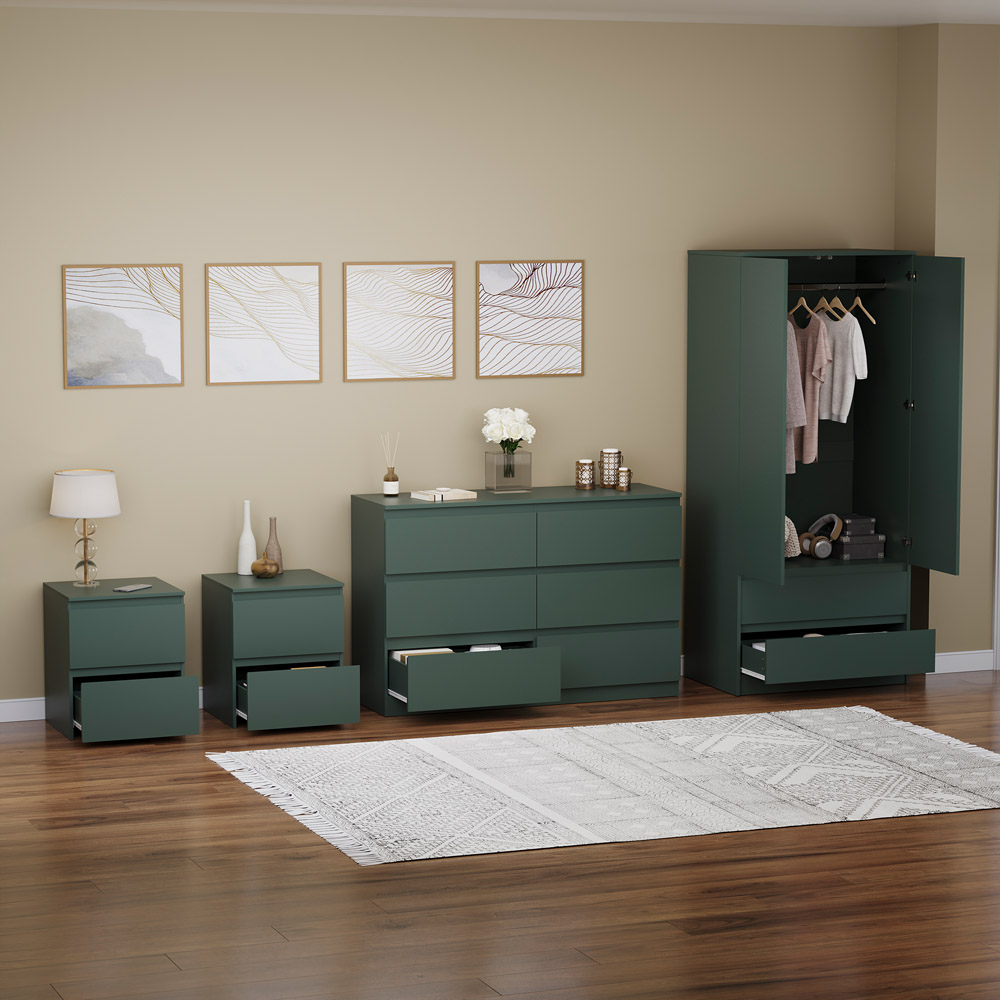 Vida Designs Denver Jasper Green 4 Piece Bedroom Furniture Set Image 5