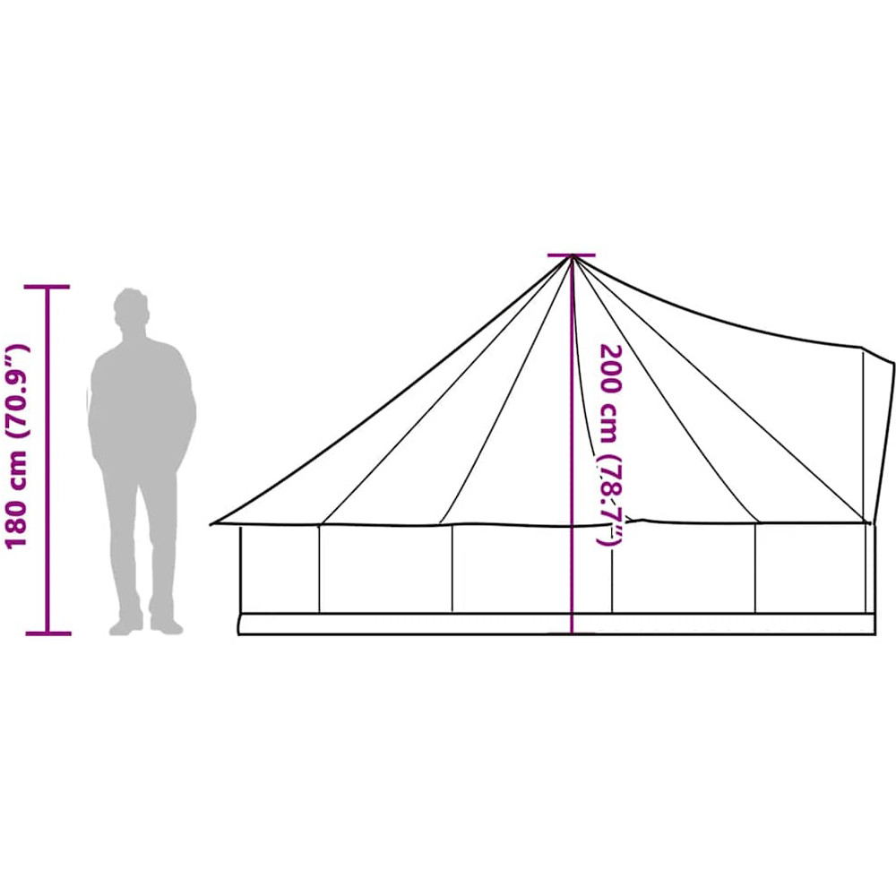 Walplus 6 Person Waterproof Tipi Family Tent Grey and Orange Image 9