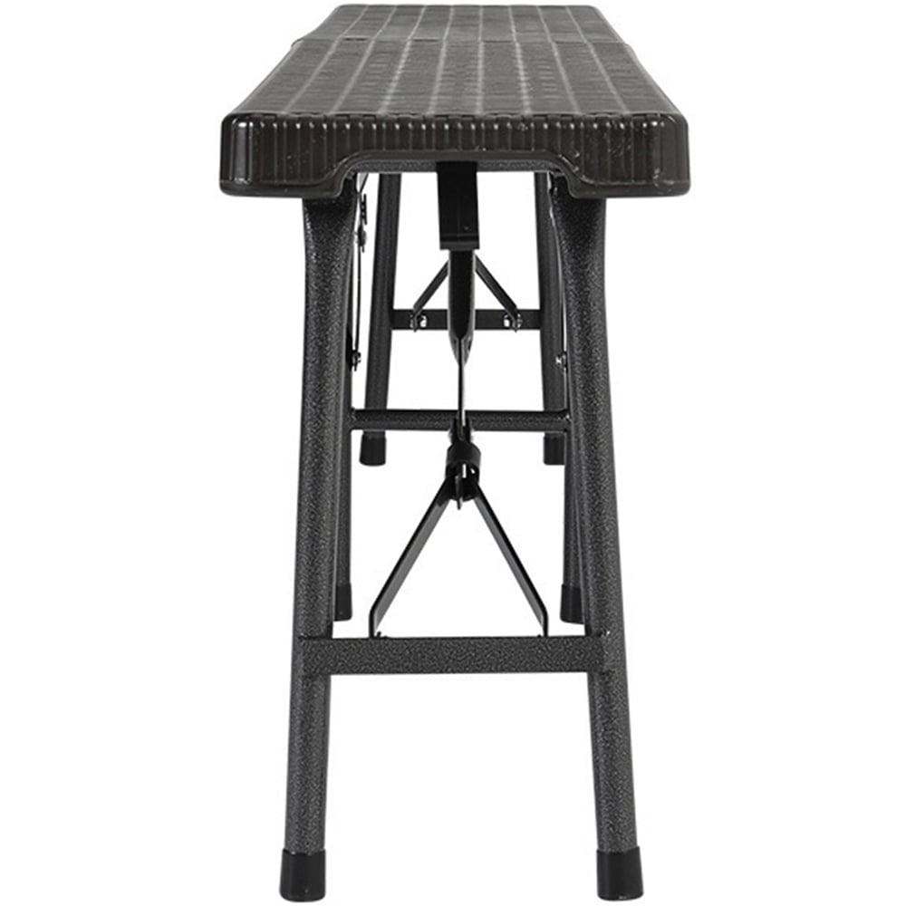 Living and Home Set of 2 Rattan Black Folding Bench Image 4