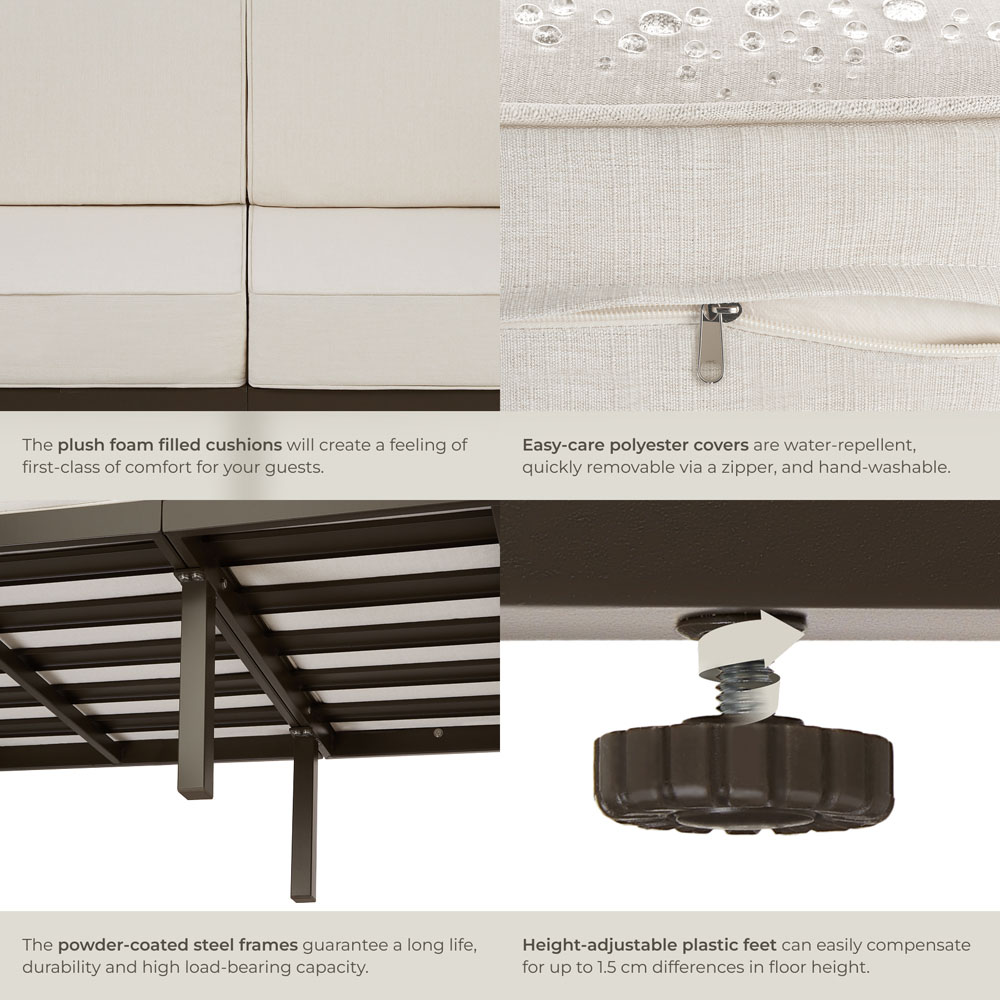 tectake Comosa 6 Seater Garden Sofa Set with Cushion Image 5