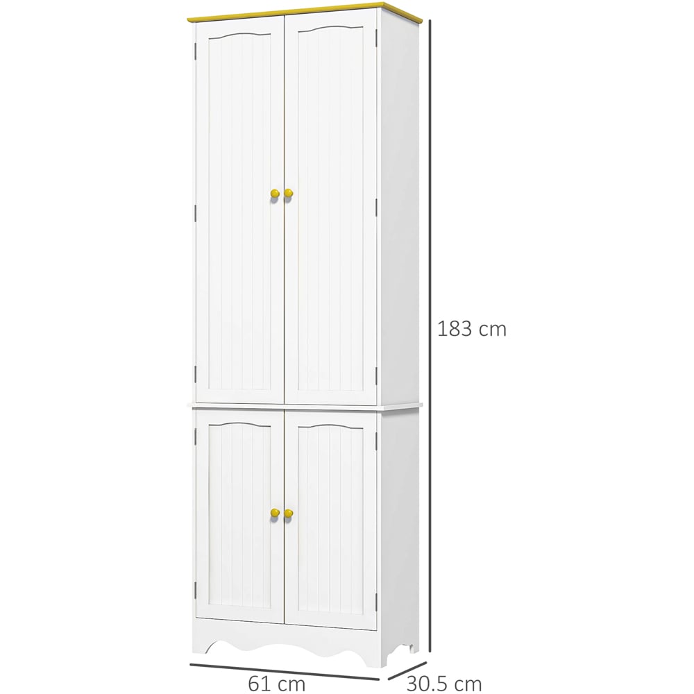 Portland 4 Door White Kitchen Storage Cabinet Image 9