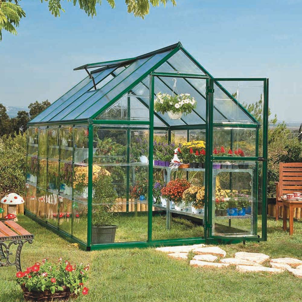 Palram Canopia Hybrid Green Polycarbonate 6 x 10ft Greenhouse Image 3