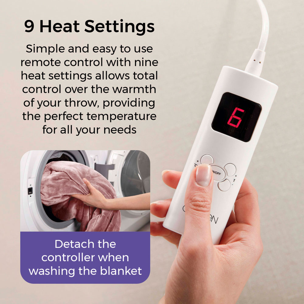 Carmen Pink Fleece Electric Heated Throw Over Blanket 160 x 130cm Image 4