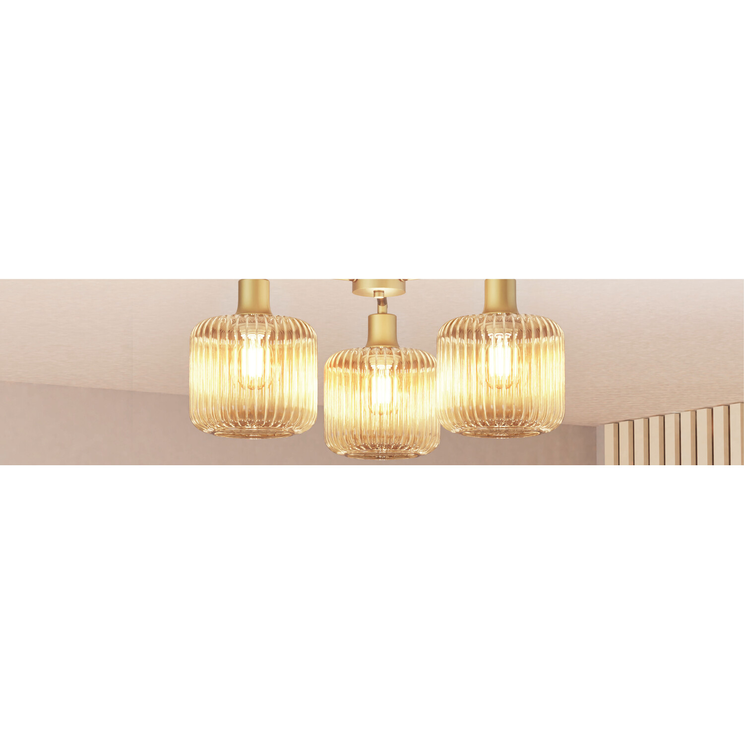 Micah 3 Light Ceiling Fitting Champagne and Gold Image 3