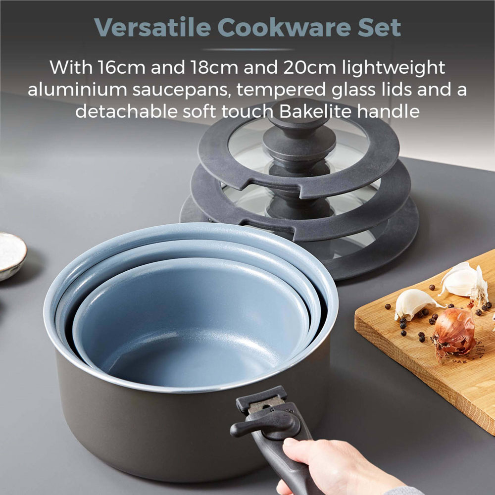 Tower 7 Piece Grey Cookware Set Image 3