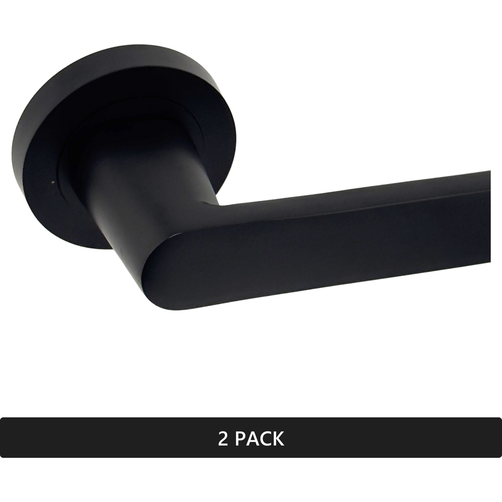 AXS Hardware Harlem Black Door Handles on Rose 2 Pack Image 5