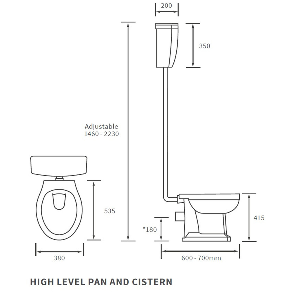 Bathstore Pelosa High Level WC and Standard Soft Close Seat with Dual Flush Image 8