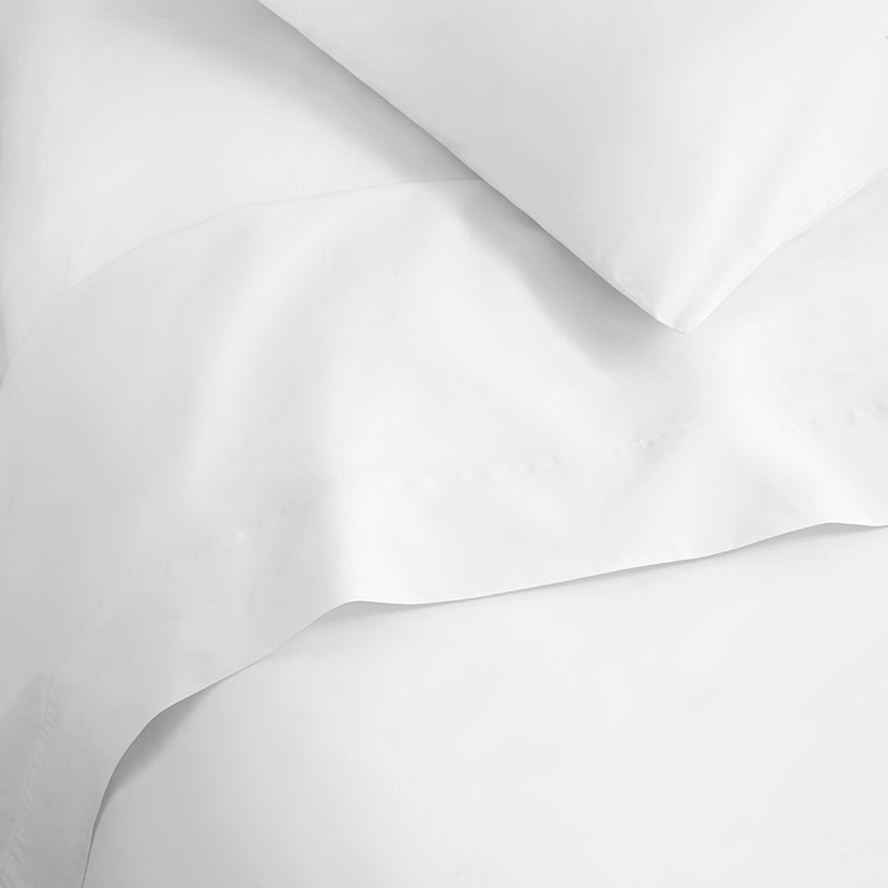Sweet Dreams Percale King Size White Flat Sheet Image 3