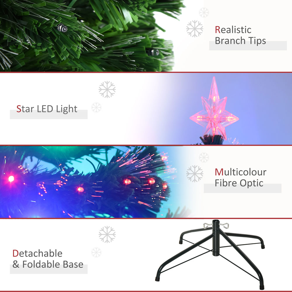 Everglow Multicolour Fiber Optic LED Green Artificial Christmas Tree 5ft Image 6