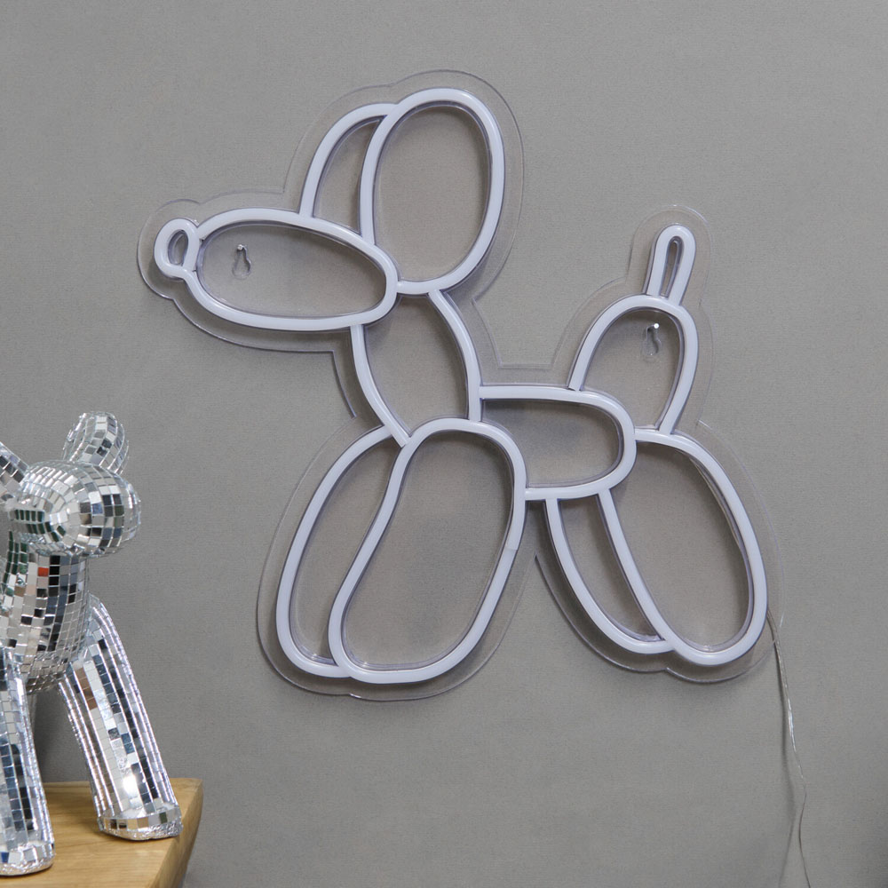 Blue Balloon Dog Neon Sign - White Image 6