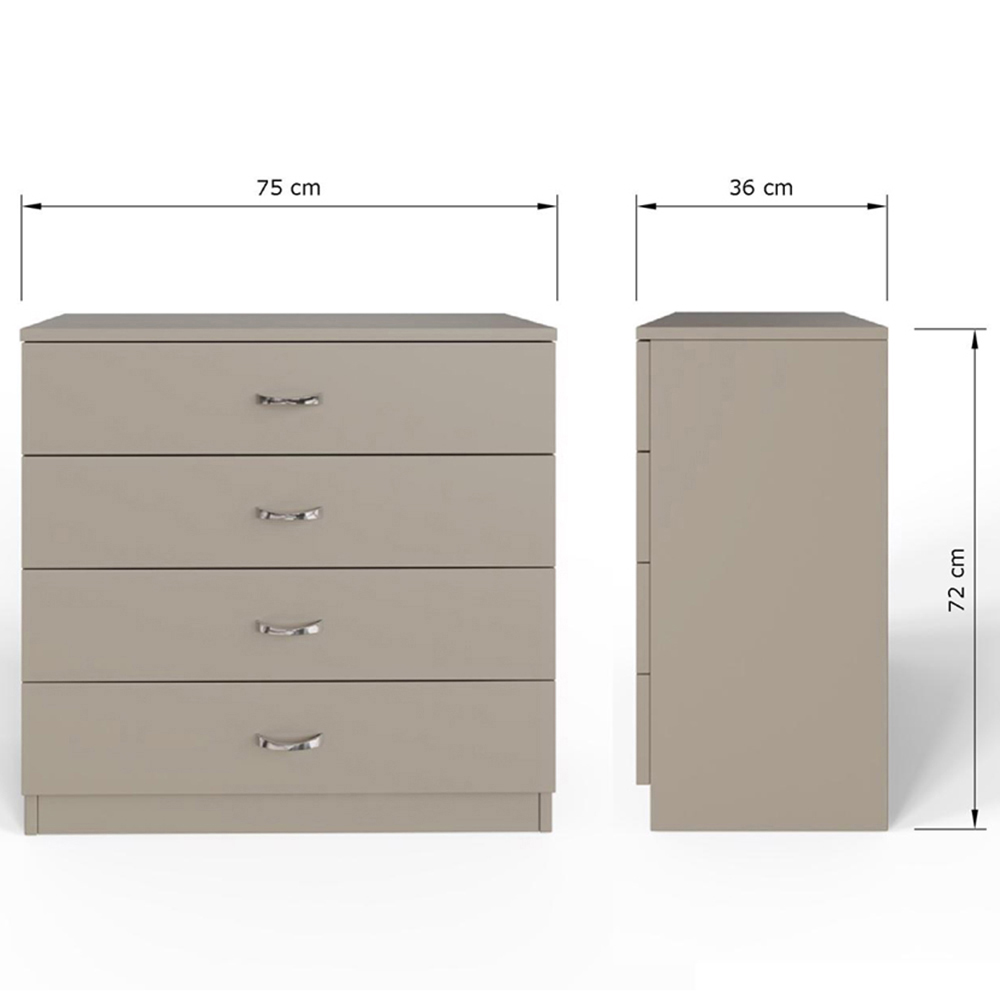 FWStyle Promo 4 Drawer Putty Modern Chest of Drawers Image 7