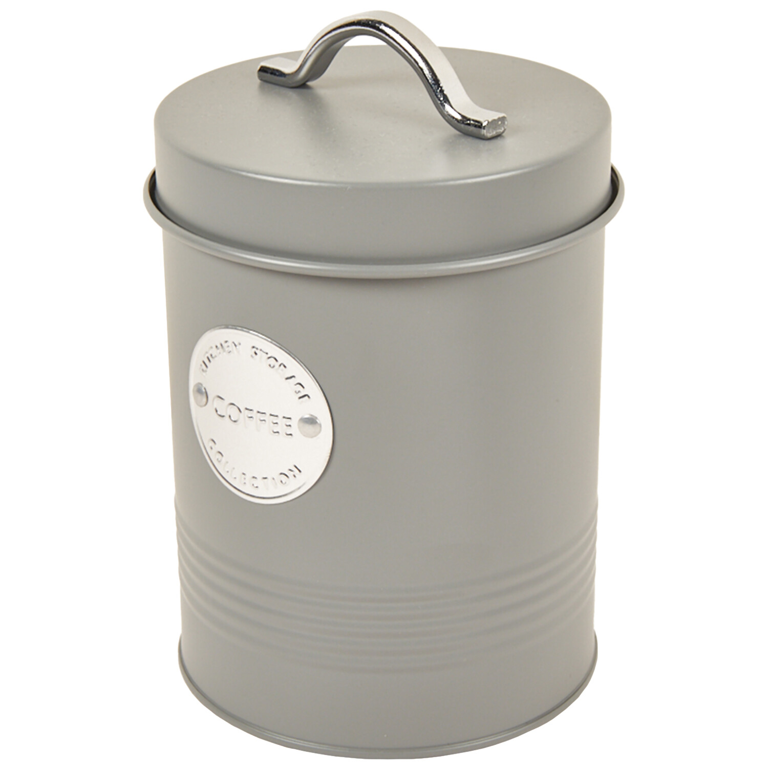 Ribbed Canister - Grey / 17.5cm / Coffee Image 2