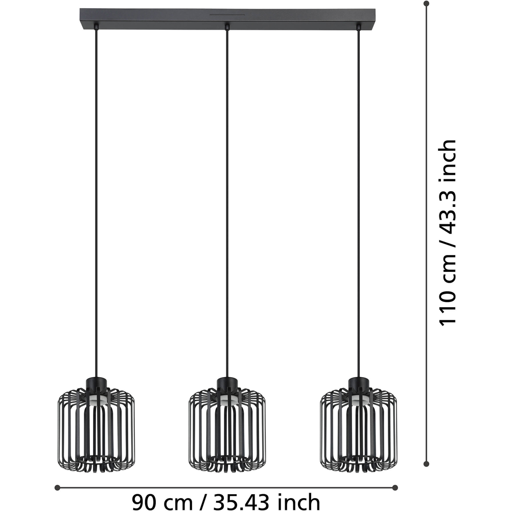 EGLO Ginestrone-Z 3 Lamp Black Steel RGB LED Pendant Light Image 5
