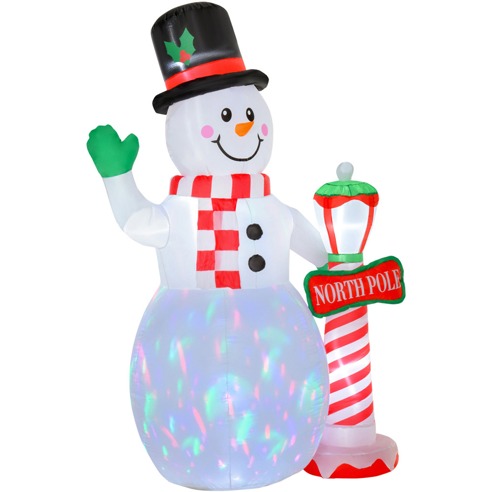 Everglow LED Inflatable Christmas Snowman with Street Lamp Decoration 7.8ft Image 2