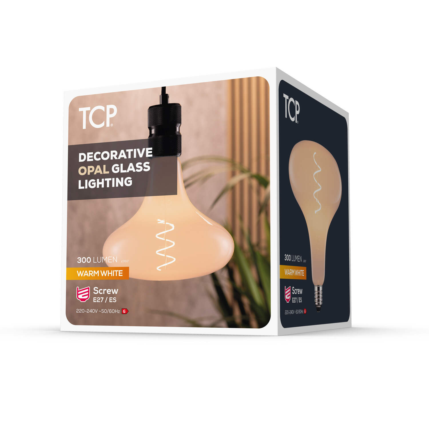 TCP Short Horn Decorative Filament 300L E27 Bulb - Warm White Image 3