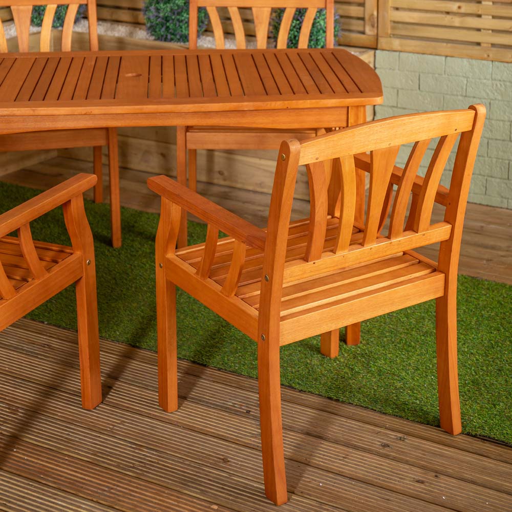 Samuel Alexander 4 Seater Rectangular Wooden Garden Dining Set Image 3
