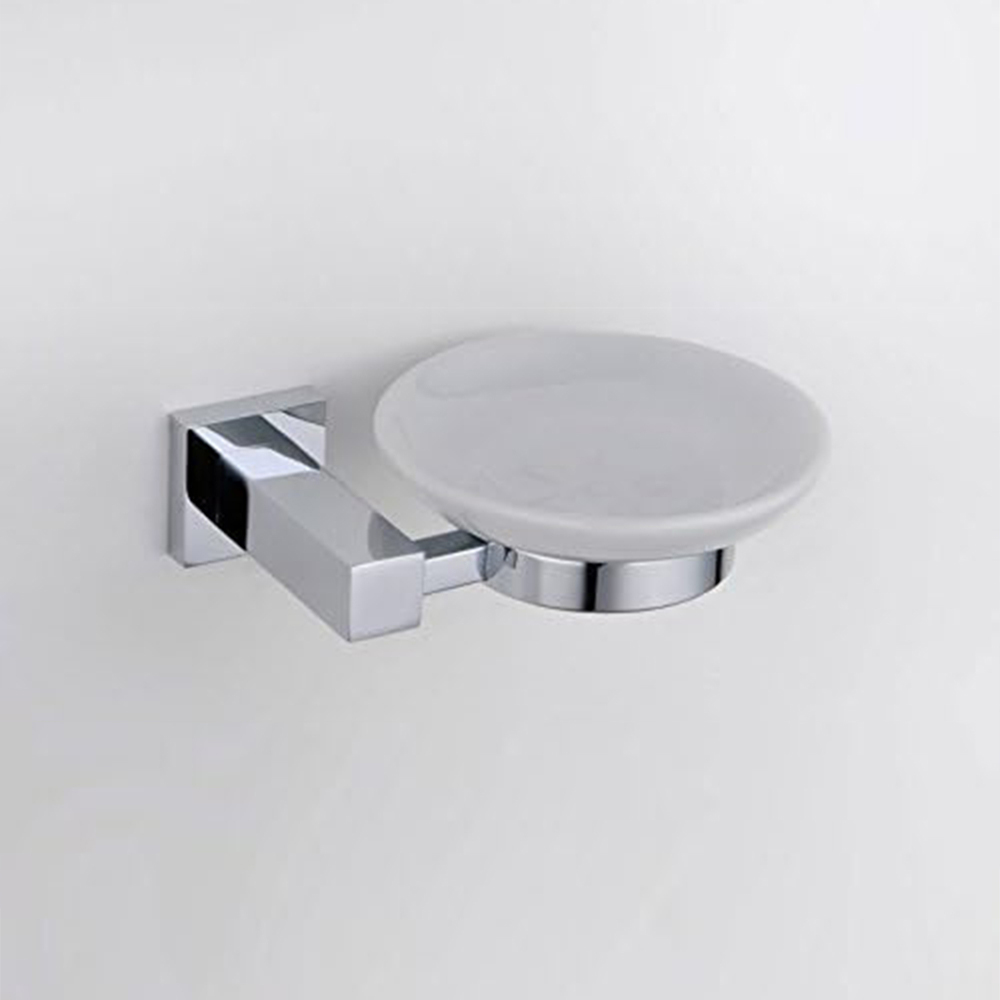 Nes Home Chrome Round Wall Mounted Soap Dish Holder Image 2