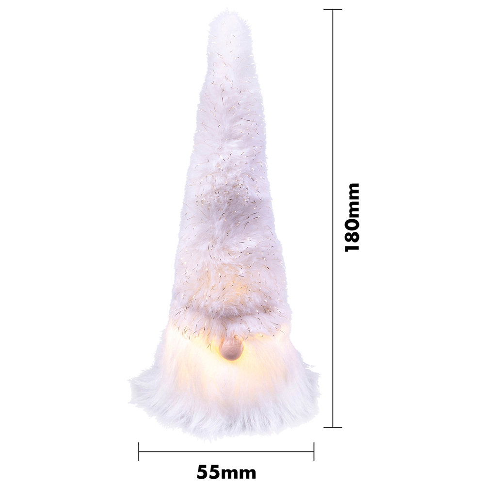 St Helens White Light Up Gonk Christmas Decoration 18cm Image 4