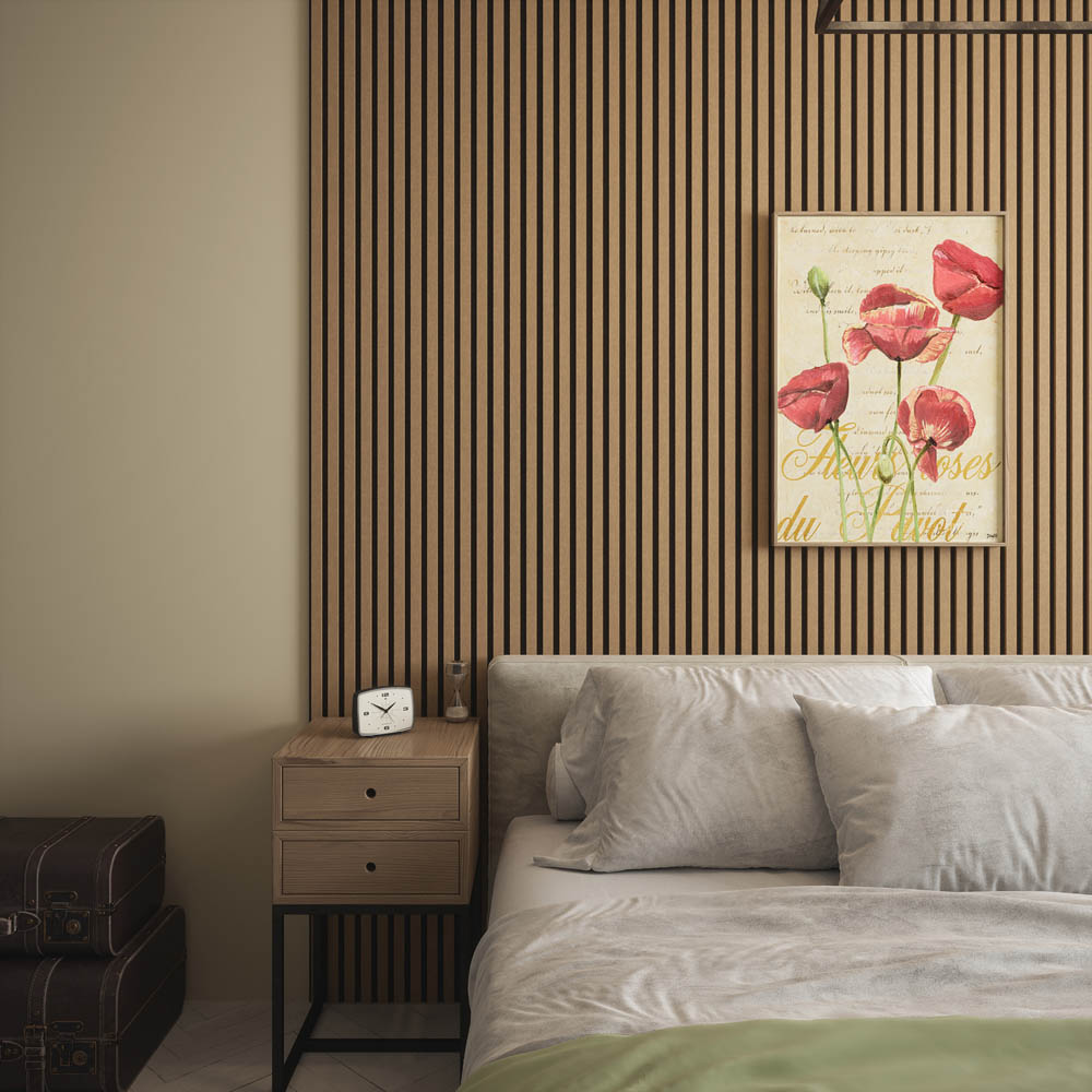 Kraus Easy Living Medium Oak Acoustic Slat Wall Panel 240 x 60cm Image 2