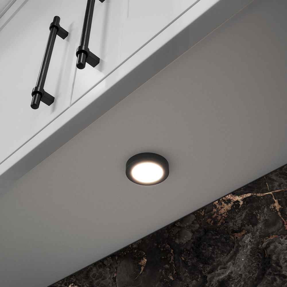 Sorrelis Neris TriGlow Black Round 3 Cabinet Light Kit Image 2