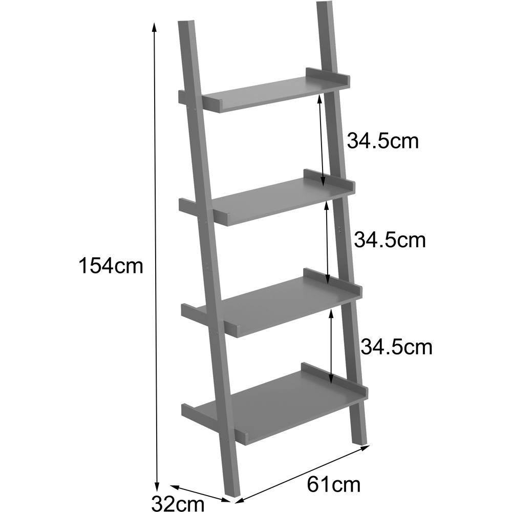 Home Source 4 Shelf Grey Ladder Storage Unit Image 7
