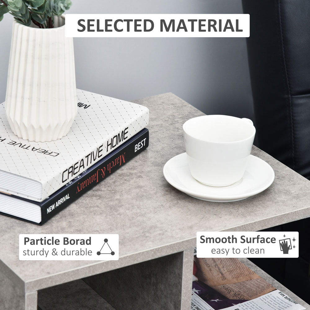 Portland 3 Tier Cement Effect Side Table Image 8