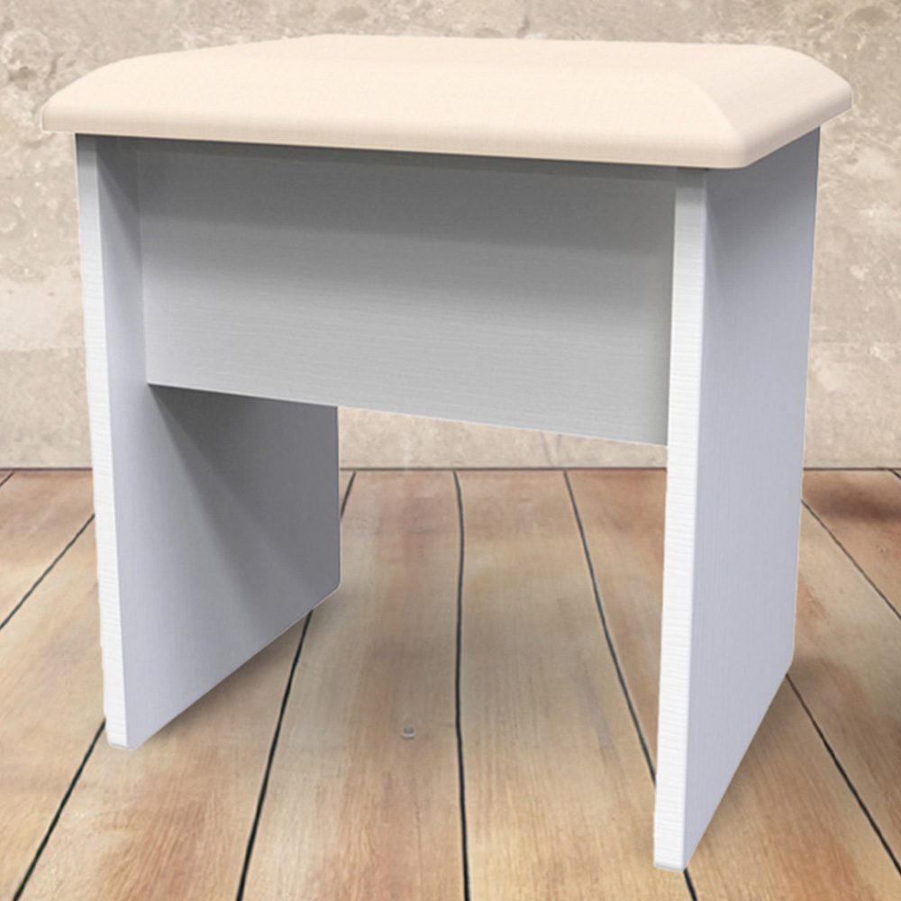Crowndale Kent White Ash Dressing Table Stool Image 1