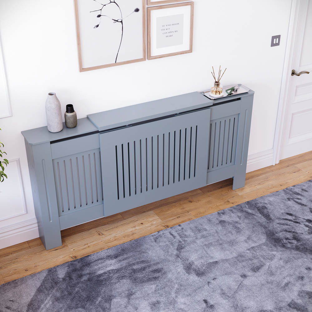 Vida Designs Chelsea Grey Adjustable Radiator Cover Image 7