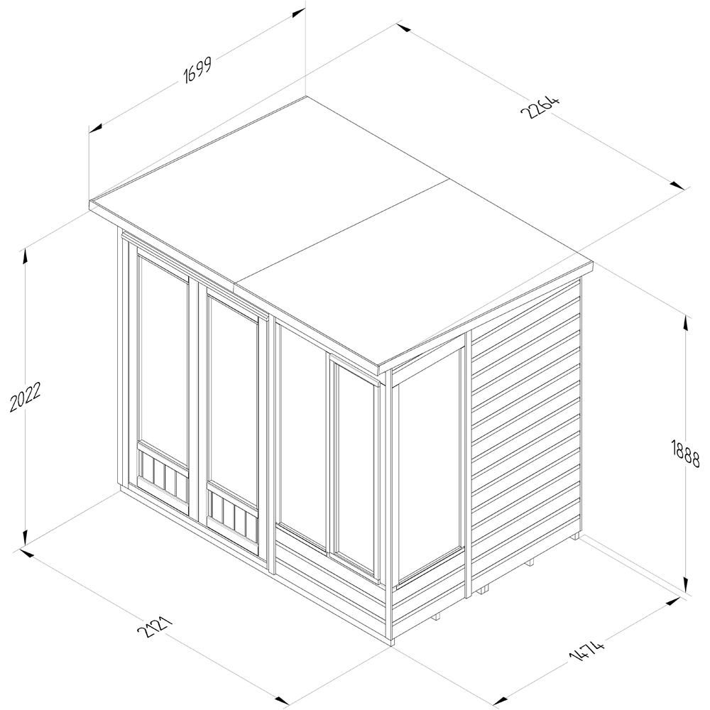 Forest Garden Beckwood 7 x 5ft Single Front Opening Pent Summerhouse Image 9