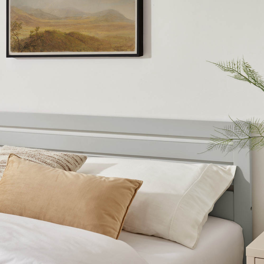 Furniturebox Cadhla King Size Light Grey Solid Pine Bed Frame Image 3