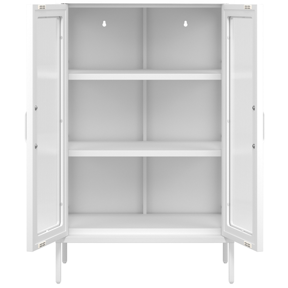 LPD Home Marsh 2 Door White Glass Display Cabinet Image 4