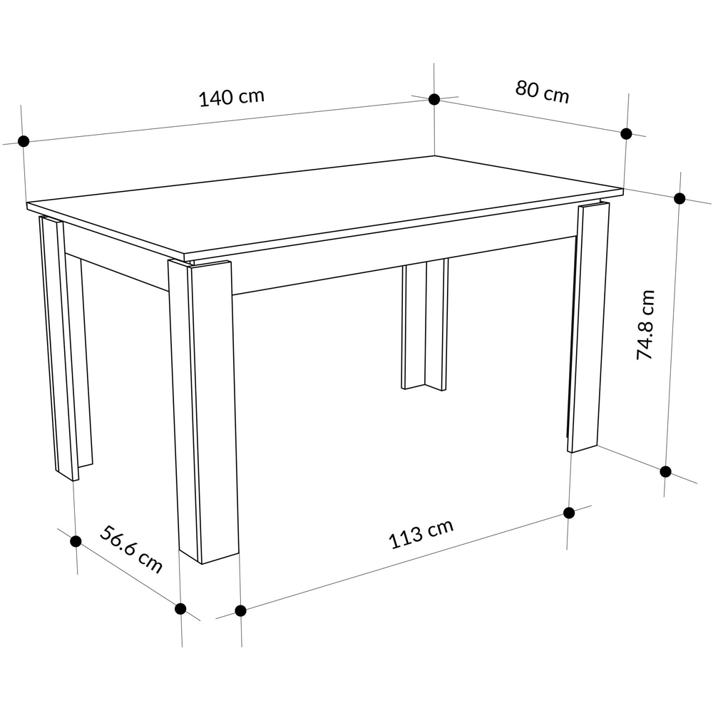 Decortie Tolmen 6 Seater Retro Grey Dining Table Image 7