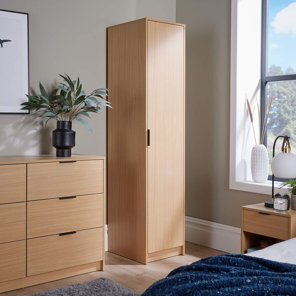 Home Source Phoenix Single Door Oak Wardrobe Image 7