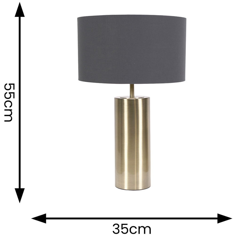 ValueLights Lexy Reni Charcoal Grey and Antique Brass Shade Touch LED Table Lamp Image 6