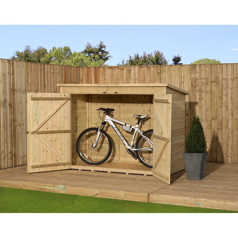 Empire Sheds 7 x 3ft Double Door Tongue and Groove Wooden Bike Store Image 3