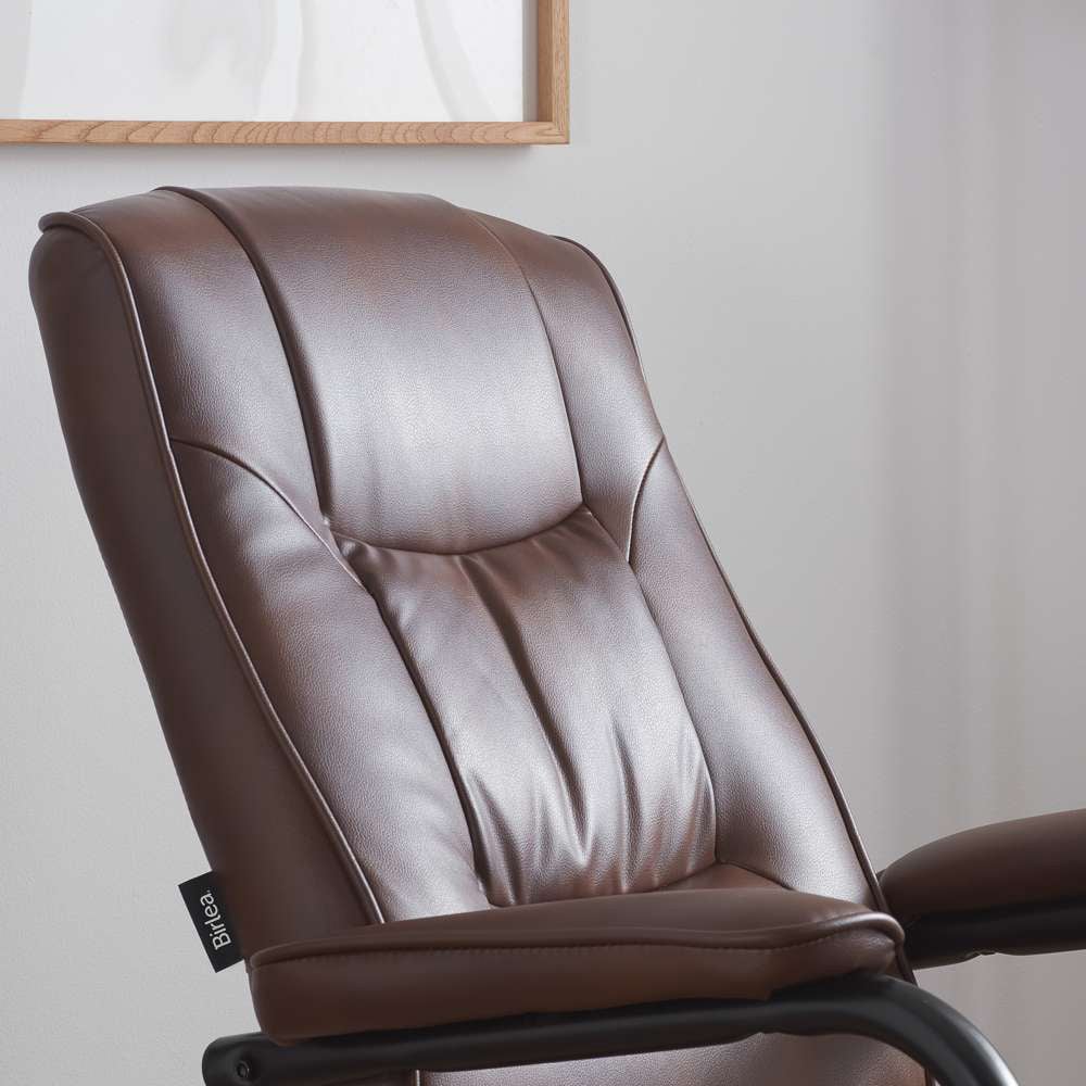 Memphis Brown Swivel Chair with Footstool Image 5