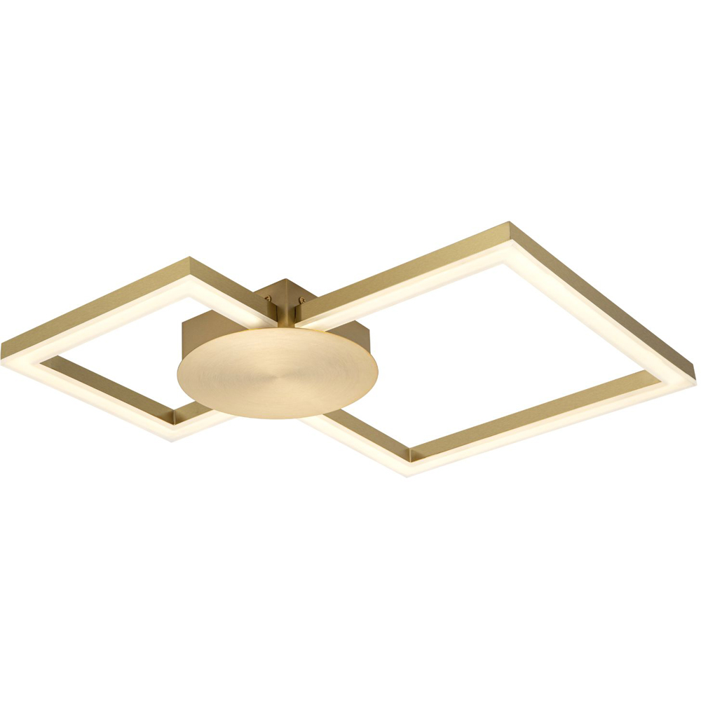 Cosylyte Miles 2 Square Brushed Brass LED Flush Ceiling Light Image 3