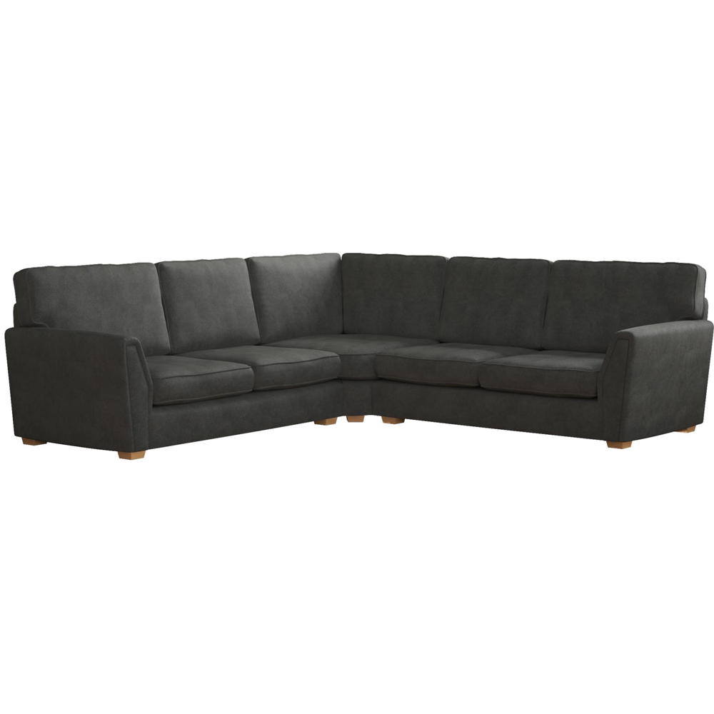 Wendleberry 4 Seater Steel Plush Velvet Fixed Back Corner Sofa Image 2