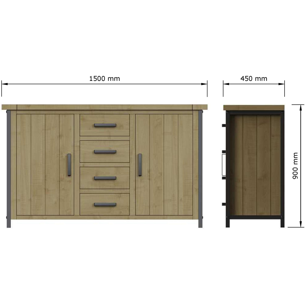 FWStyle Lowry Industrial Sideboard Large Image 6