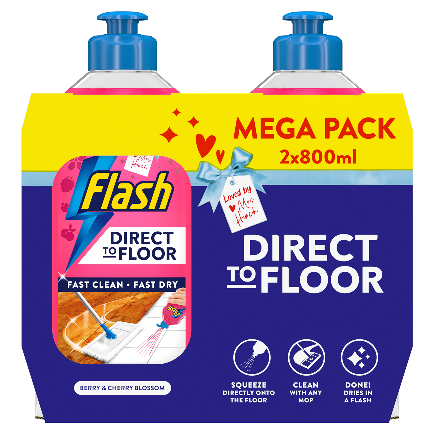 Pack of 2 Flash Direct to Floor Liquid Cleaners Berry and Cheery Blossom Image 2