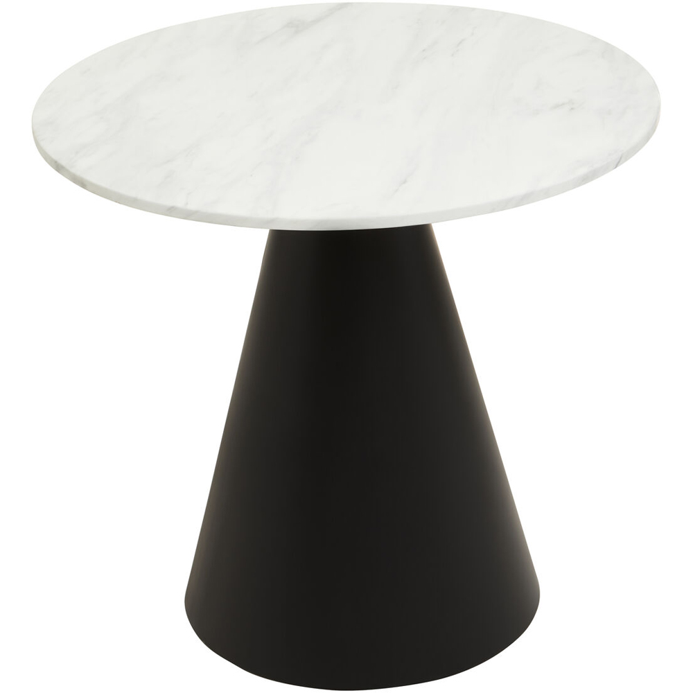 Premier Housewares Azalea White Marble Top Round Dining Table with Conical Base Image 2