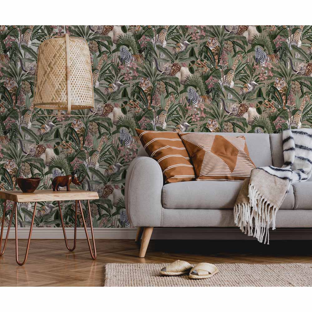 Holden Decor Safari Fusion Gilver Wallpaper Image 3