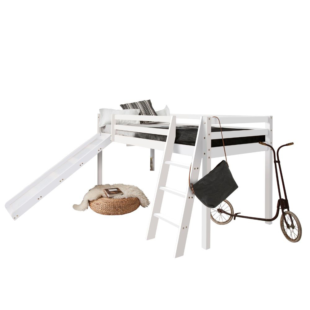 Noa and Nani Moro White Mid Sleeper Cabin Bed with Slide Image 2