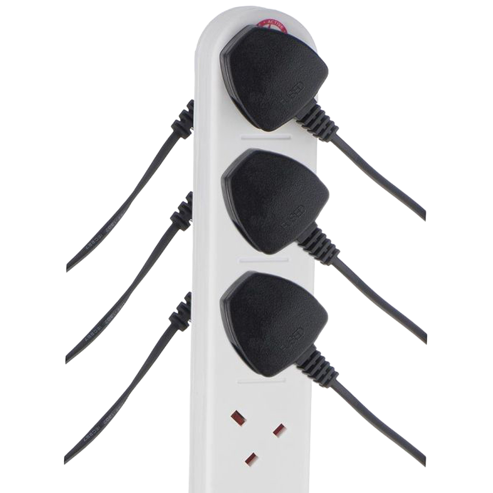 Vonhaus White 10 Socket Surge Protected Tower Extension Lead Image 5